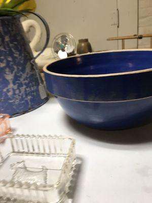 Beautiful 10 1/2" cobalt blue Clay City Pottery bowl.