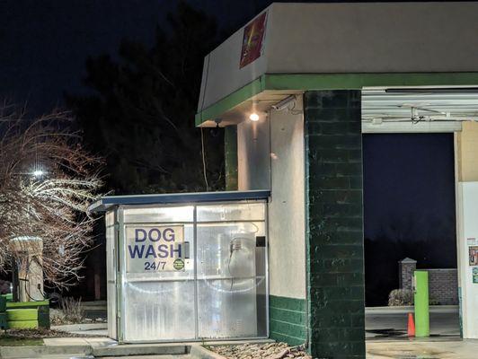 The dog wash is right between the vacuum and the car wash