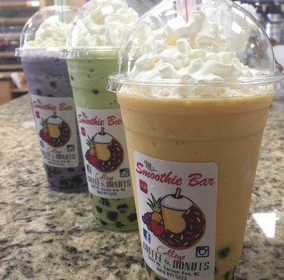 Cream smoothie with boba