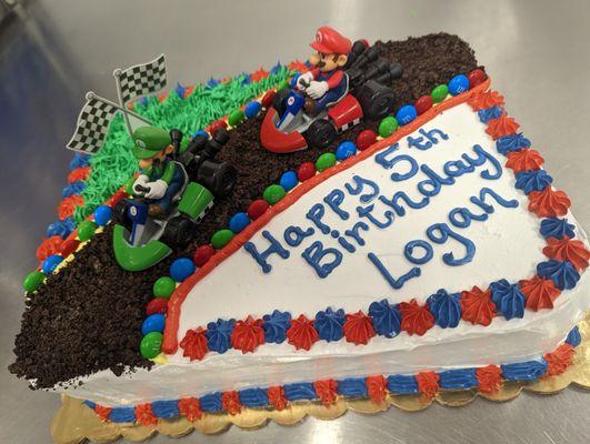 Custom Mario Rectangle Ice Cream Cake - Yummy!