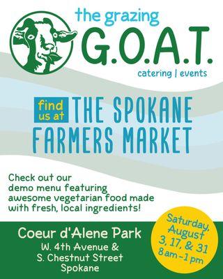 We're breaking ground at the local Spokane Farmer's Market! Try our demo menu!