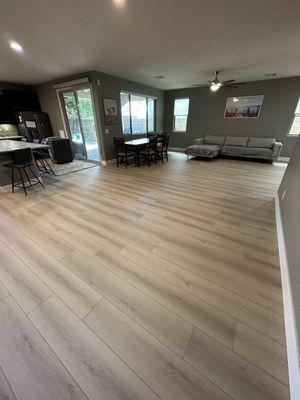 Luxury vinyl plank and baseboard installation