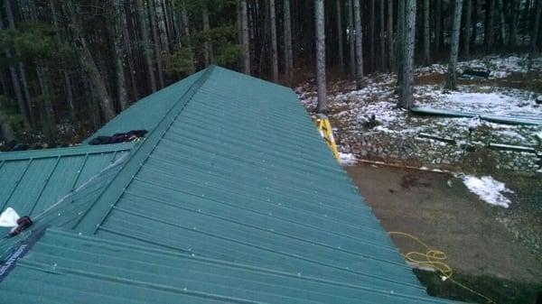 Recycled steel roof.