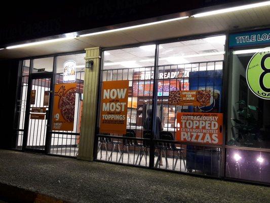 Store front at night