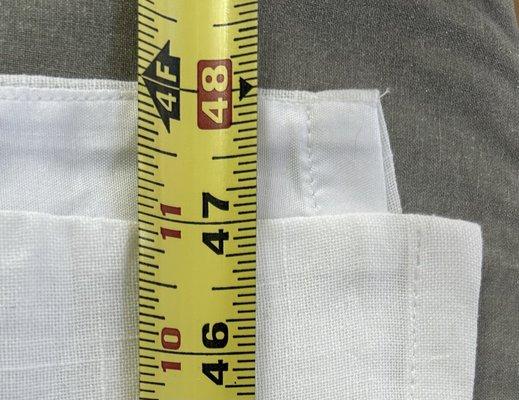 One panel with hem completely uneven