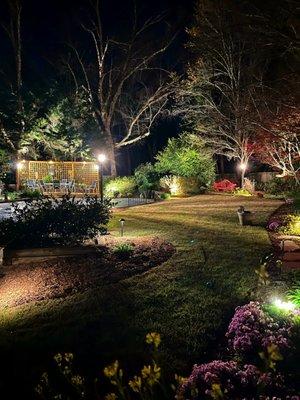 Established Landscaping with Outdoor Lighting