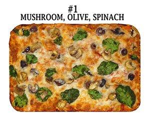 MUSHROOM, OLIVE & SPINACH PIZZA