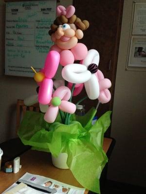 The "bouquet" that was sent to the hospital when I had my daughter.  It was a hit with the staff and all of my visitors!