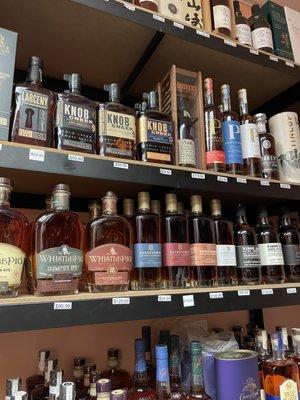 An excellent selection of whiskey.