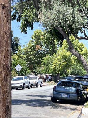 Everyday a bunch of kids leave San Jose high school in groups and they hangout in front of peoples homes