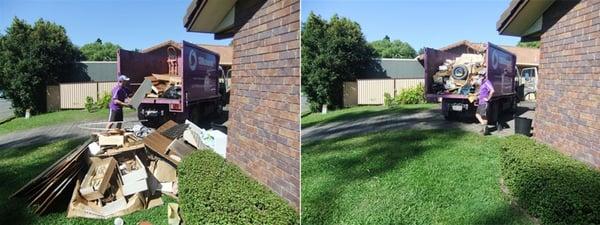 before & after Indianapolis Junk Removal 2013