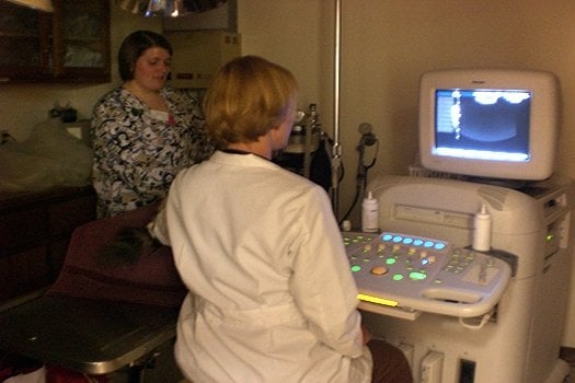 Ultrasound with 3-D and color doppler capabilities