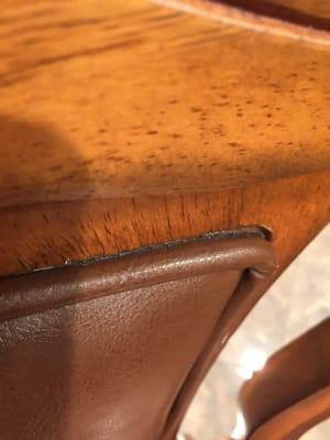 Picture is showing the poor workmanship of this reupholstery. Picture shows that it is coming apart.