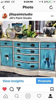 Custom painted Dresser.  Beachy