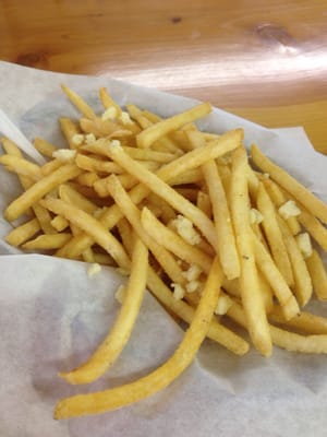 Garlic and blue fries! Rogue Creamery blue cheese...yes!