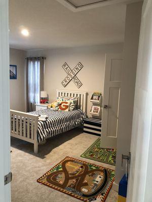 Kids Bedroom interior painted with neutral color