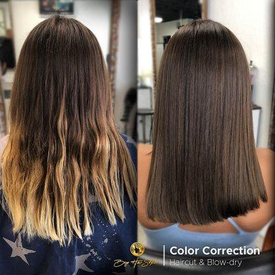 Color Correction to Natural Color, Haircut & Blow-dry