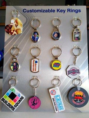 Samples of some of our customizable key-chains