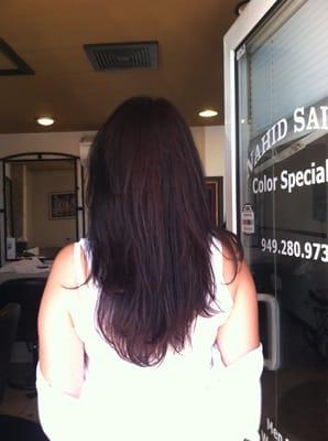 Long layers, razor cut, color change. I love my new style. Thank you Nahid, I will never go anywhere else again.