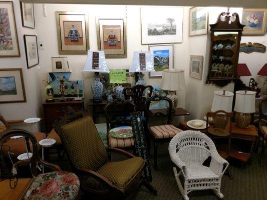 Really nice antique furniture, lamps and more