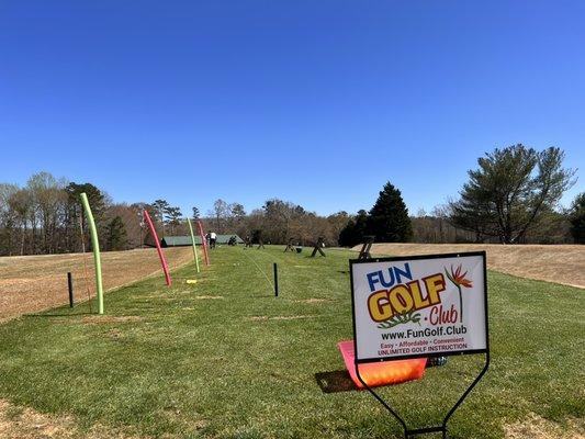 our setup on the driving range