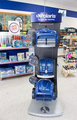 Displaying the new line of Polaris Robotic pool cleaners