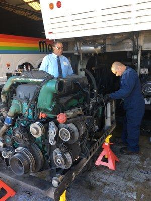 Engine overhaul at Marin Airporter Maintenance Shop