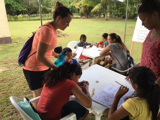 mission trip to Belize - tutoring students