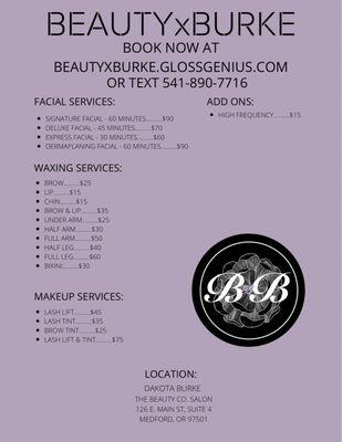 Book now at beautyxburke.glossgenius.com! Feel free to text me if you want help booking or have any questions.