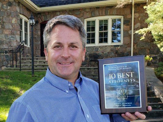 Personal Injury Lawyer Jeff Stowman, Detroit Lakes, 10 Best Attorneys for Client Satisfaction-2019.