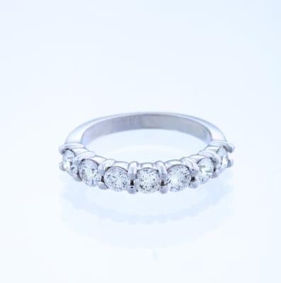 7 Stone Diamond White Gold Ring