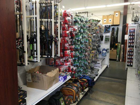 Large selection of bass fishing gear