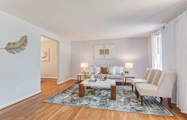 Living room staged with Tola Decor furnishings.