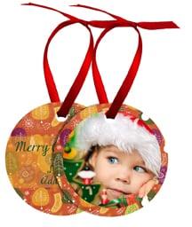 Custom Holiday Photo Ornaments - made on premises and FAST!