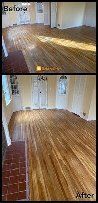 Hardwood Floor Refinishing Before and After