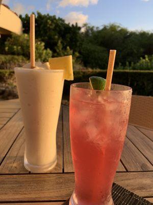 Banana smoothie Hibiscus Cooler