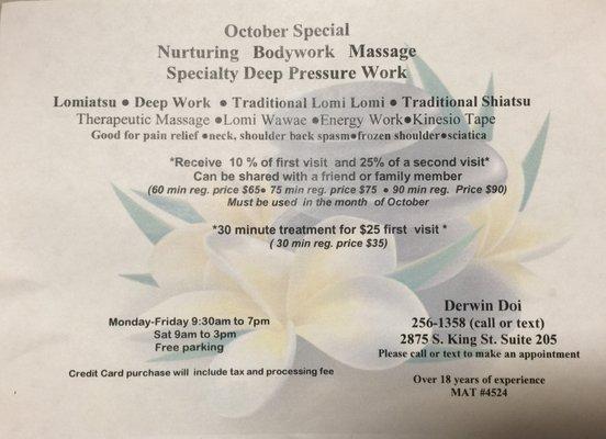 October Special!