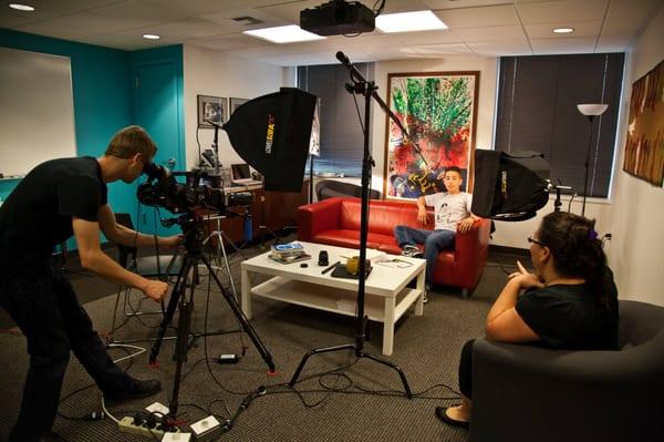 On set with Alliance for Education. Video Production Services Seattle