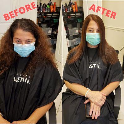 After Keratin treatment 
plus Cut & Style