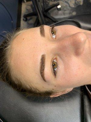 Microblading in the front shading in the back