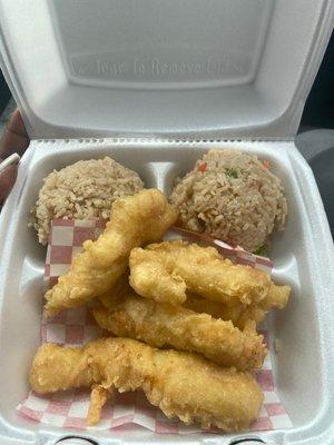 Fingers with fried rice