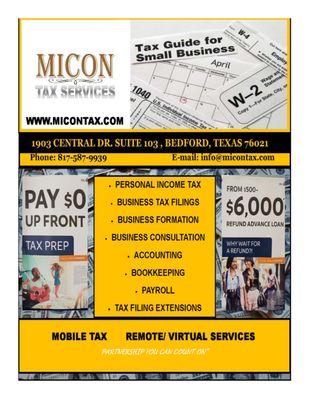 Micon Tax Services English Flyer