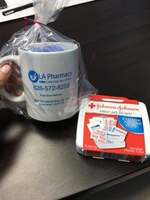 Got some free swag when I visited the pharmacy today. Love this new place! Will be my go to pharmacy from now on :)