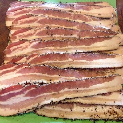 Slab Bacon! Sliced how you like right in front of you!