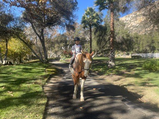 Students first trail ride around the farm.