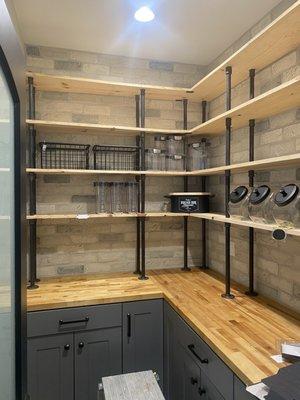 Custom pantry shelving