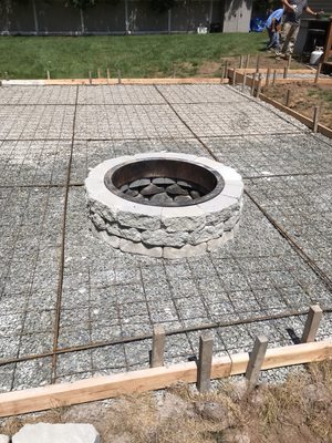 Framing done prior to pour and additional 2 levels of fire pit added.