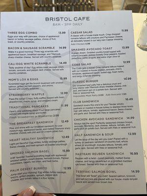 Menu as of 9/14/24