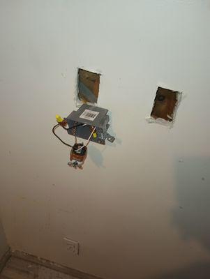 Install a outlet on the wall