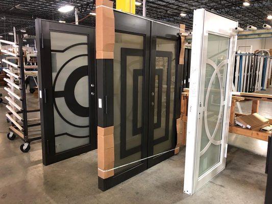 Aluminum impact rated custom design doors